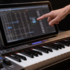 Synthesizer-Display mit Preset-Liste
