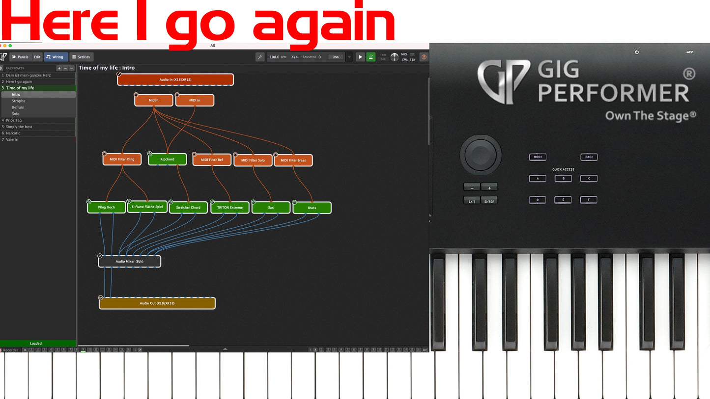 Gig Performer Rackspace - Here I go again (Mac) - Thorsten Hillmann Keyboard-Sounds