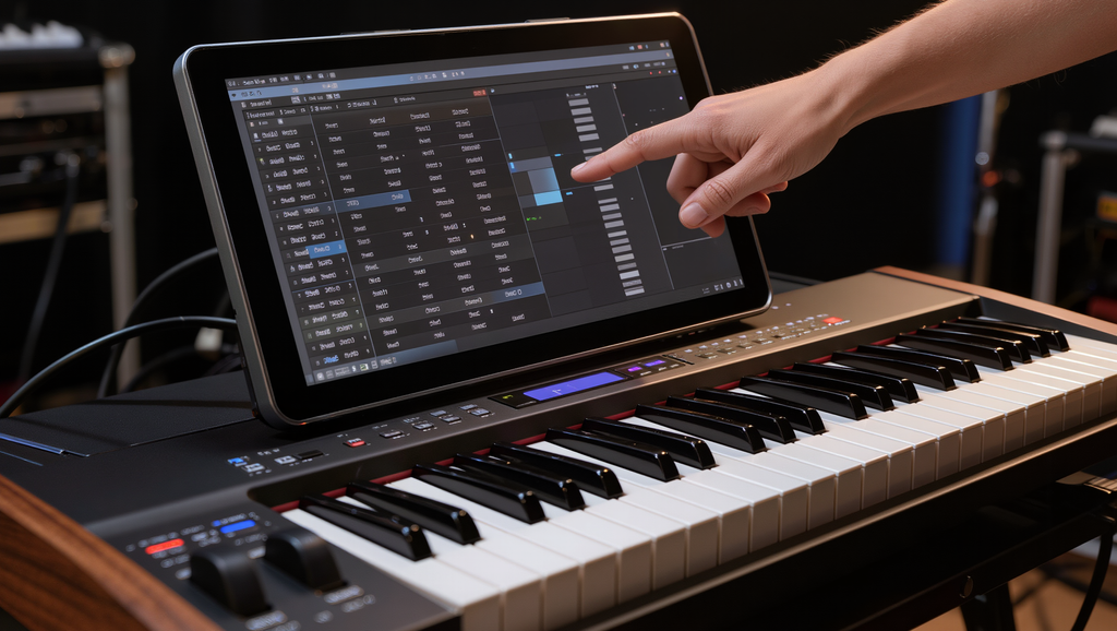 Synthesizer-Display mit Preset-Liste