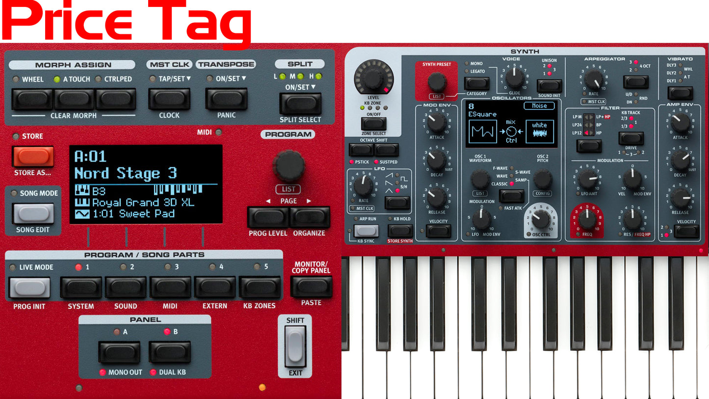 Nord Stage 3 Coversound - Price Tag