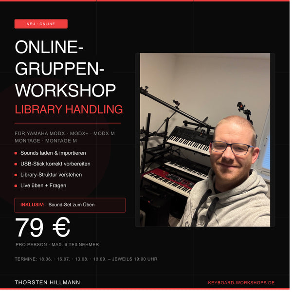 Yamaha MODX/Montage – Sounds laden, importieren & organisieren (Online-Gruppenworkshop)