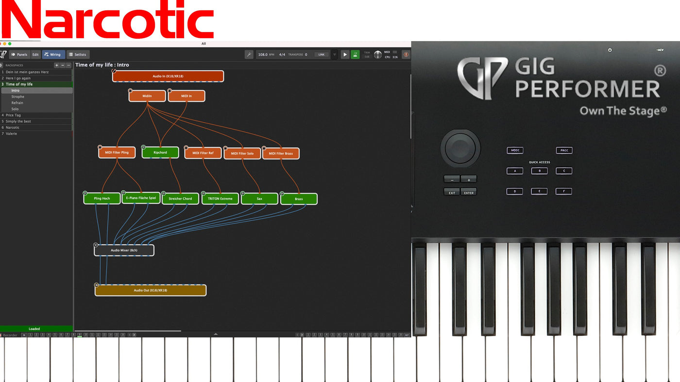 Gig Performer Rackspace - Narcotic (Mac) - Thorsten Hillmann Keyboard-Sounds