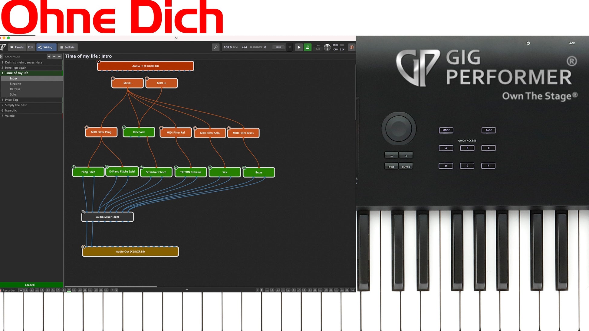 Gig Performer Rackspace - Ohne Dich (Mac) - Thorsten Hillmann Keyboard-Sounds
